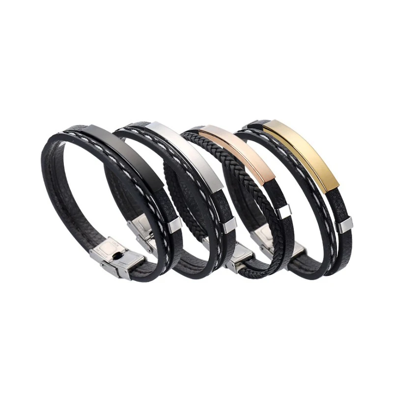 Новинка модный Плетеный Черный Браслет JOINBEAUTY из искусственной кожи Простые