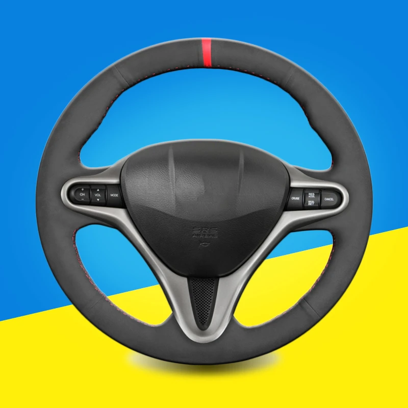 Чехол для ручного шитья рулевого колеса для Honda Civic 8 2006-2011(3 спицы) Авто оплетка на рулевом колесе крышка автостайлинг