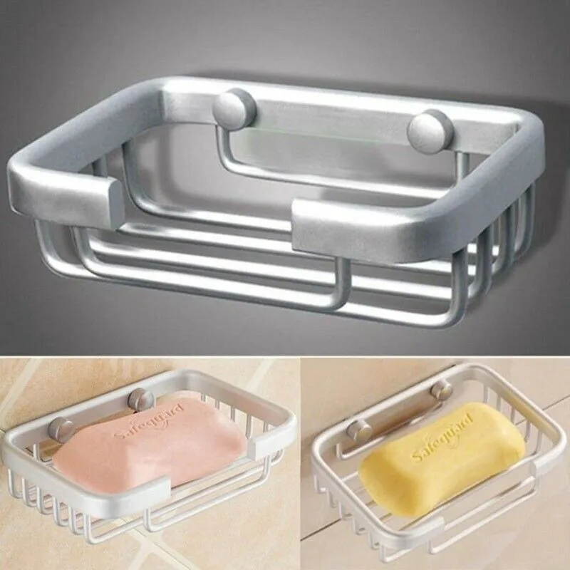 Алюминиевая настенная квадратная корзина для мыла для ванной и душа
