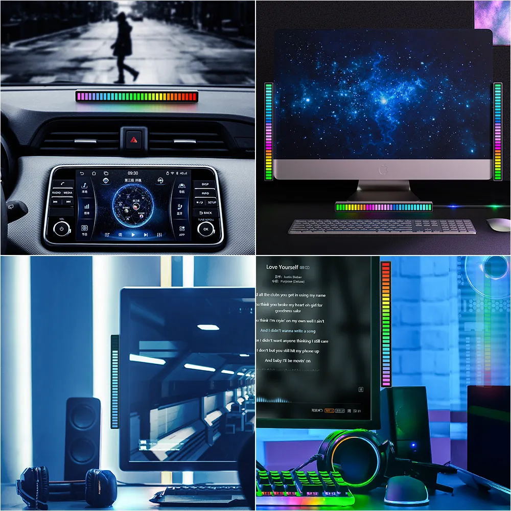 

RGB voice control music rhythm light LED computer car atmosphere pickup light