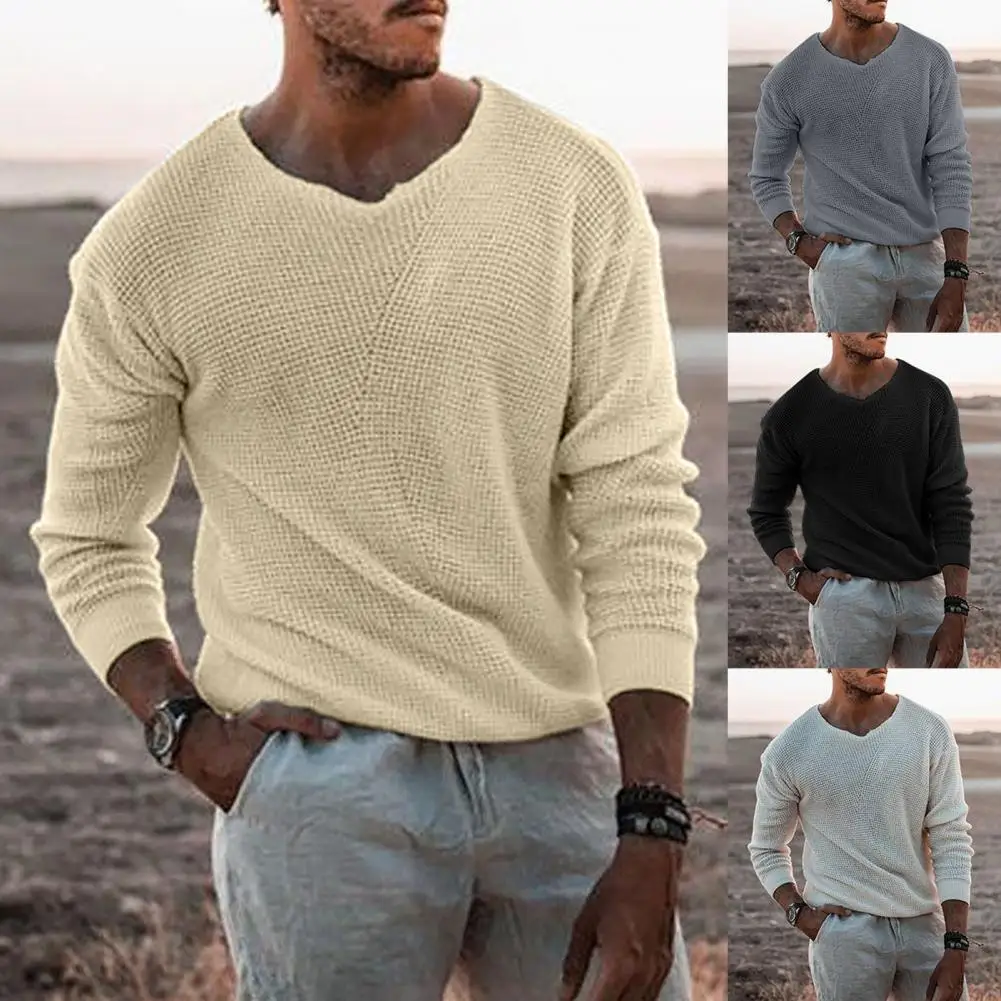Модный вязаный свитер, теплый легкий Мужской пуловер с длинным рукавом, свитер, Повседневный свитер, мужской свитер