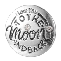 i love you to the moon and back design snap button colorful crystal 18mm snap charms diy jewelry accessory lover gift vn 2080