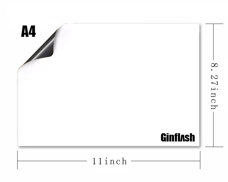 Ginflash A3/A4/A5 Soft Fridge Flexible light Whiteboard Message Board Magnetic Notes Refrigerator waterproof 1marker&amp2button |