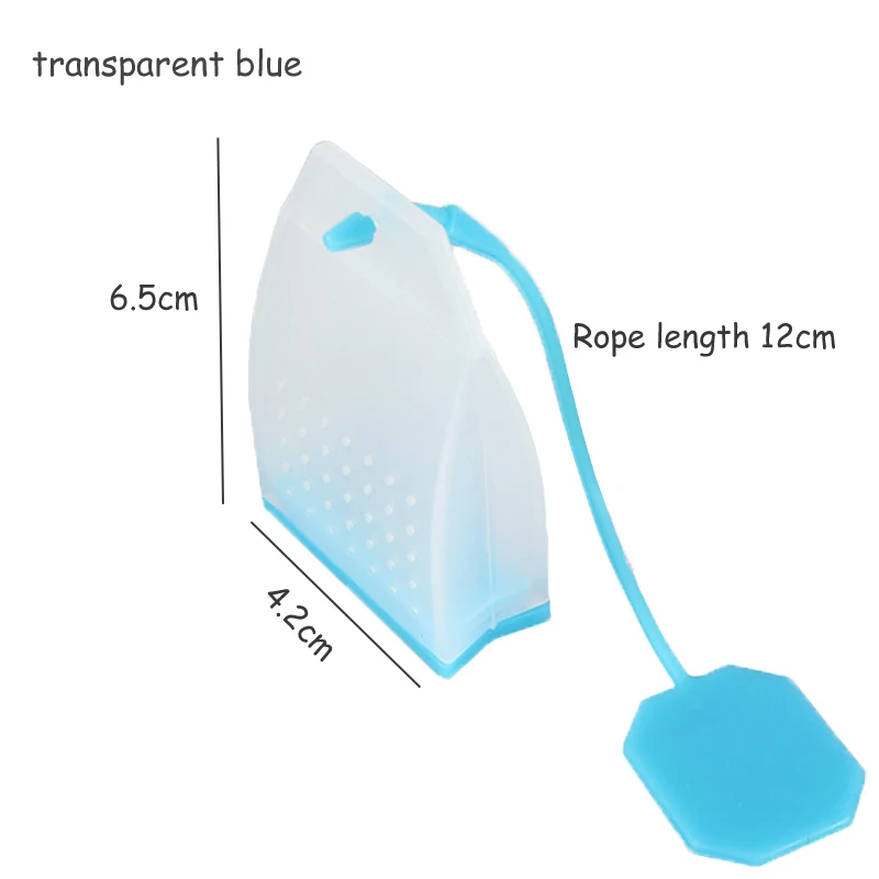 transparent blue Фильтры, ароматизированные травяные чайные принадлежности, чайные заварники, пищевого качества, силиконовые чайные пакетики, ситечки для чая, кухонные инструменты для дома - Color: transparent blue