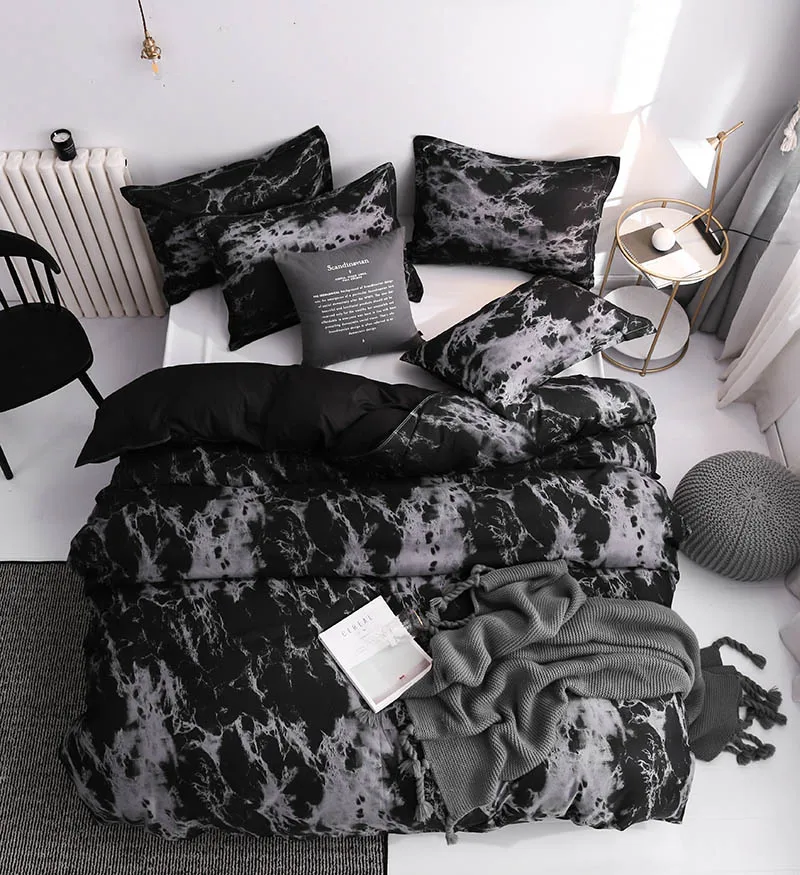 

3d Simple Geometric Bedding Set Linen Duvet Cover Set Leopard King Size Bed Linens Home Textile Cotton Bedclothes Comforter Sets