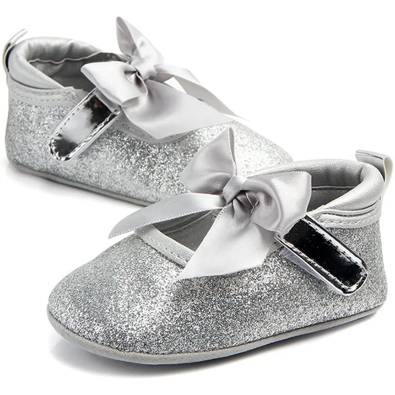 

Shining Baby Anti-Slip Girl Bowknot Princess Shoes
