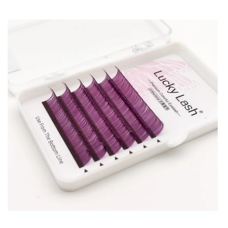 Желтые/зеленые/красные/фиолетовые/синие/коричневые 8 цветов ливневые разноцветные ресницы удлинение