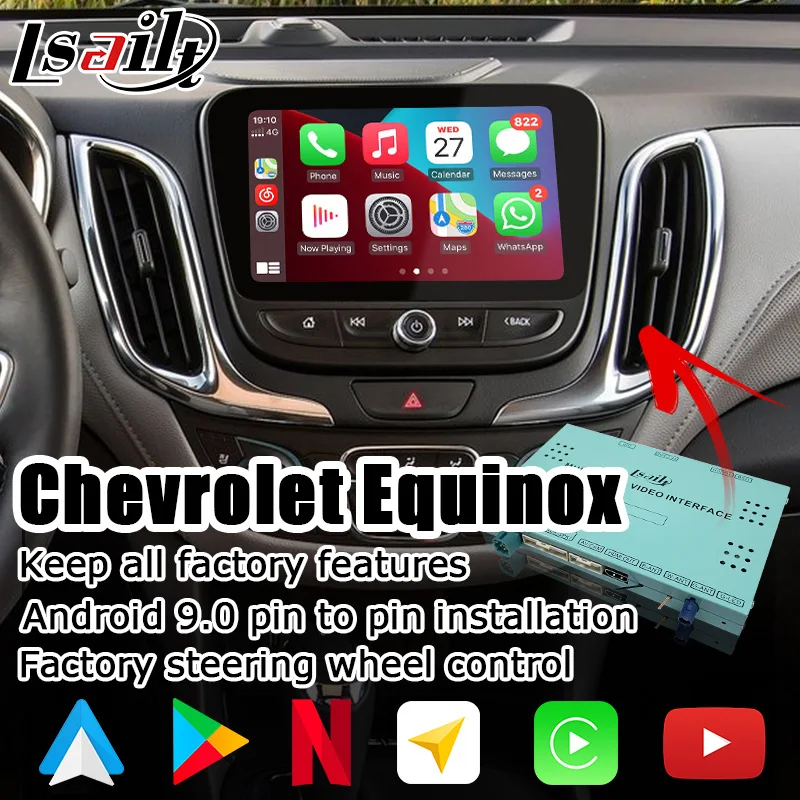 Android / carplay интерфейс коробка для Chevrolet Equinox 2016-2018 GPS навигация видео mylink CUE система
