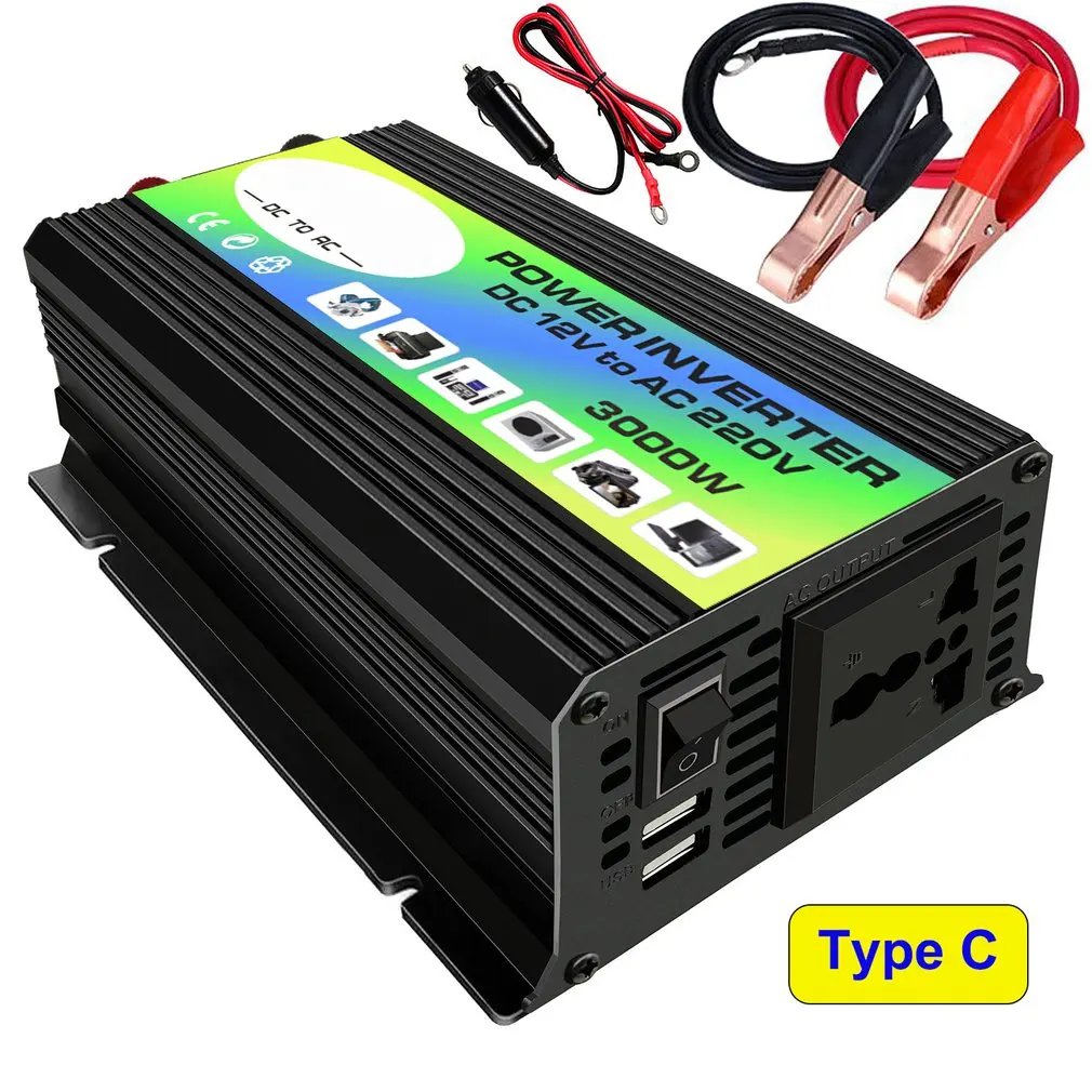 

4000W 12V 220V/110V LED Ac Car Power Inverter Converter Charger Adapter inversor Dual USB Transformer Modified Sine Wave