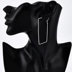 Большие прямоугольные серьги-кольца для женщин, простые геометрические серьги в европейском стиле, уличная мода, украшения для вечеринок RG0310