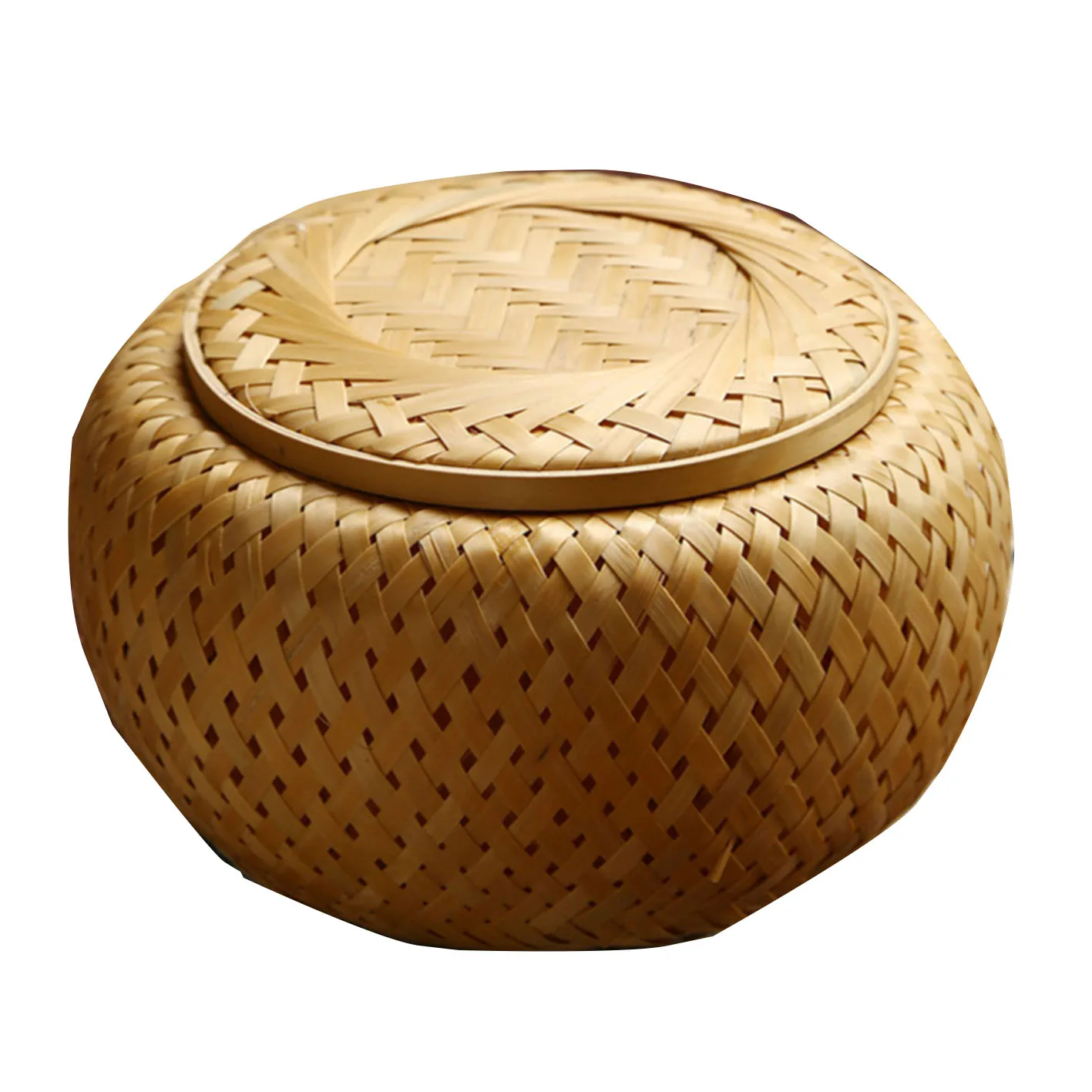 Бамбуковая плетеная чайная коробка ручная бамбуковая для хранения чая банка