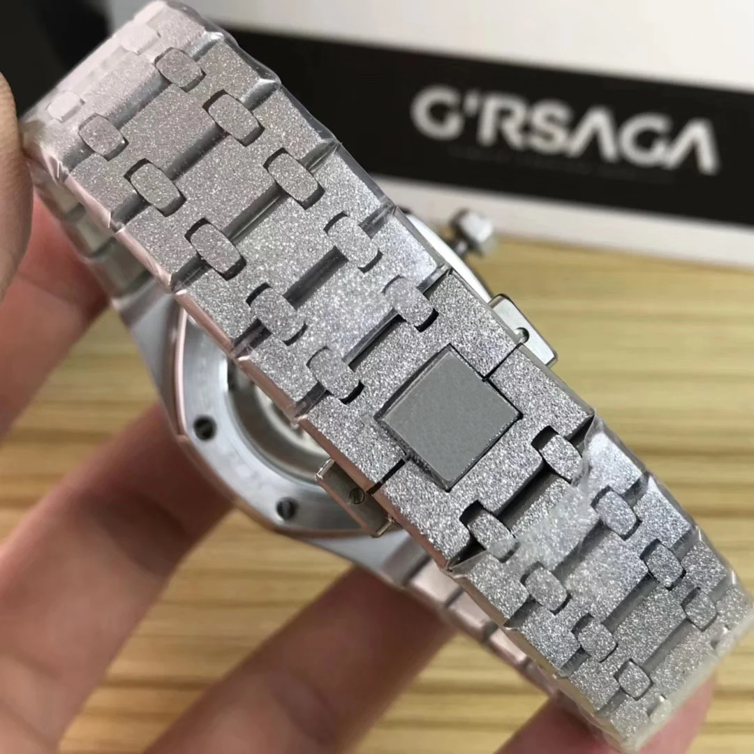 

Classic New Men Stainless Steel Automatic Mechanical Sapphire Watch Silver White Black Tourbillion Skeleton Royal Oaks AAA+