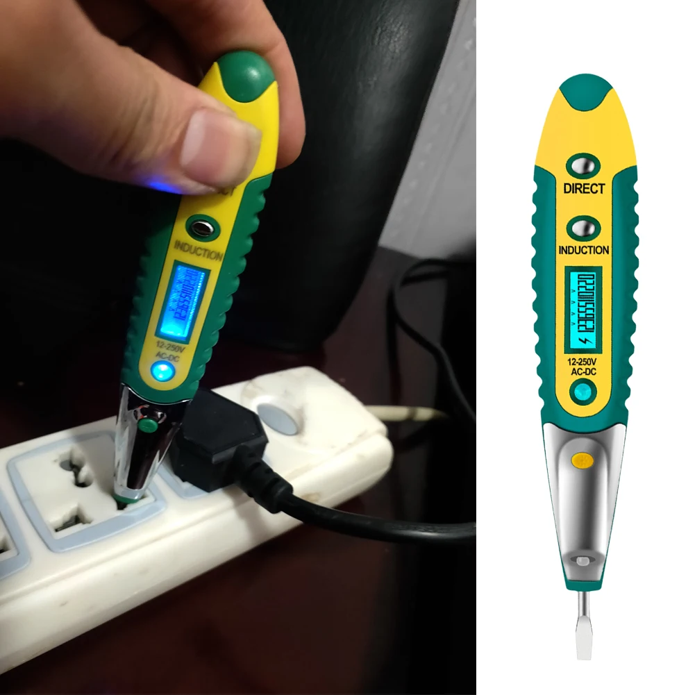 

AC/DC 12~250V Non-Contact LCD Electric Test Pencil Voltage Electrical Screwdriver Display Voltage Detector Test Pen Electrician
