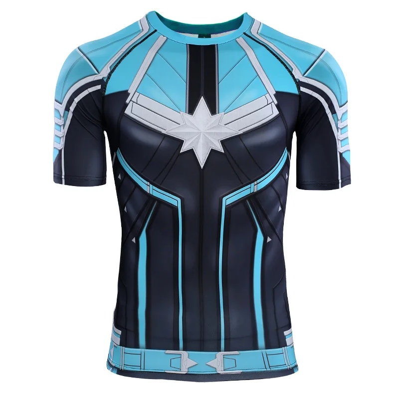 

XXS - 4XL Raglan Sleeve Compression Shirts 3D Printed T Shirts Men Captain Comics Cosplay Costume Cloth Fit Tops Male