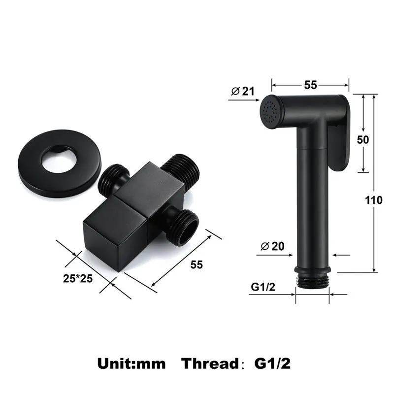 Free Shipping Matte Black Brass Handheld Bidet Spray Toilet Shattaf Sprayer Douche kit Jet Tap Holder Hose | Обустройство дома