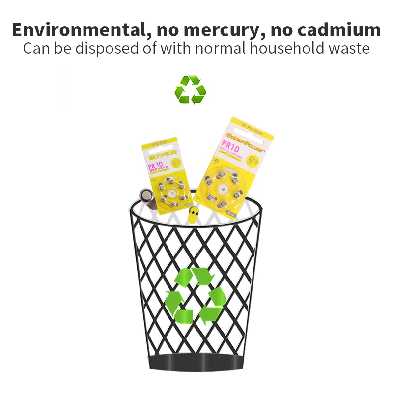 Аккумуляторы для слуховых аппаратов A10 6 шт. профессиональные аксессуары Размер 10