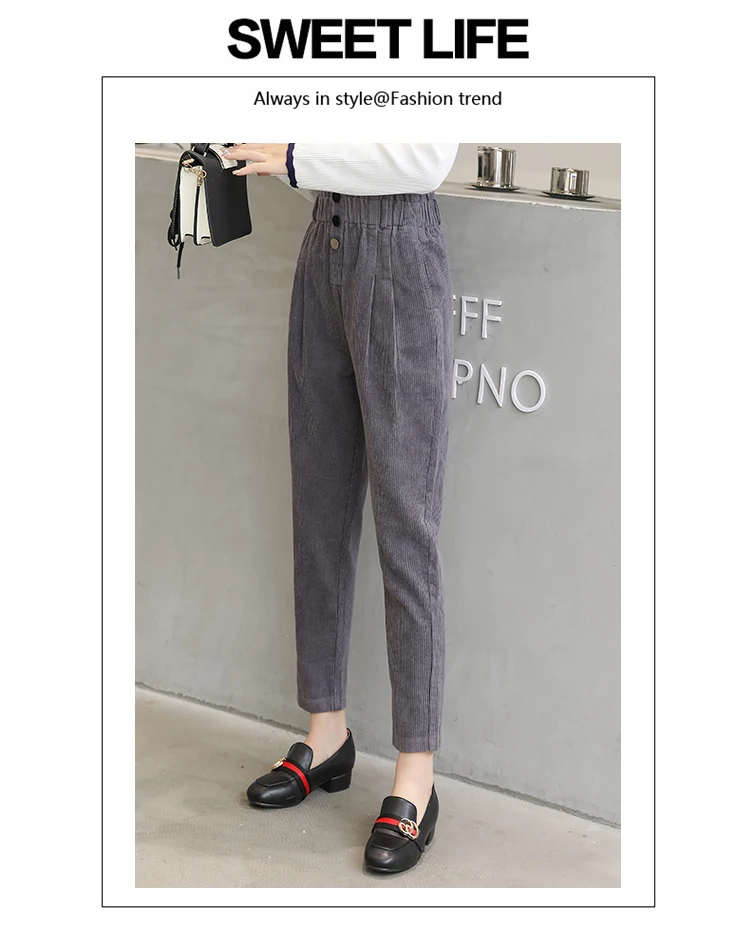 Women Corduroy Pants Vintage Casual Warm Woman Corduroy Trousers Loose Harem Pant S-5XLPlus Size Autumn Winter New Fashion