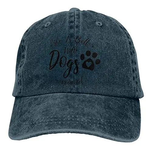 

Life is Better with A Dog Hat, Funny Adjustable Baseball Cap Unisex Washable Cotton Trucker Cap Dad Hat