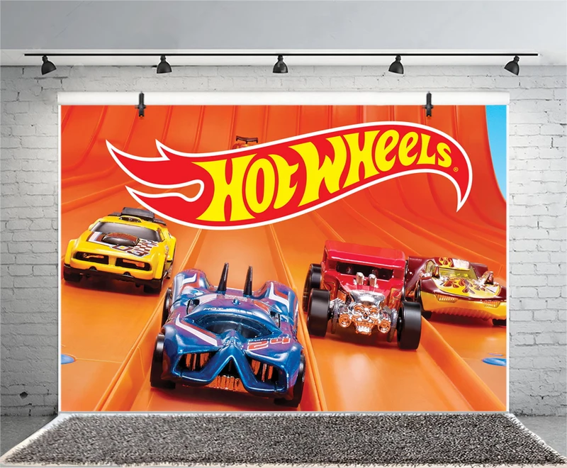 Фон с изображением горячих колес для вечеринки в честь Дня Рождения дикой