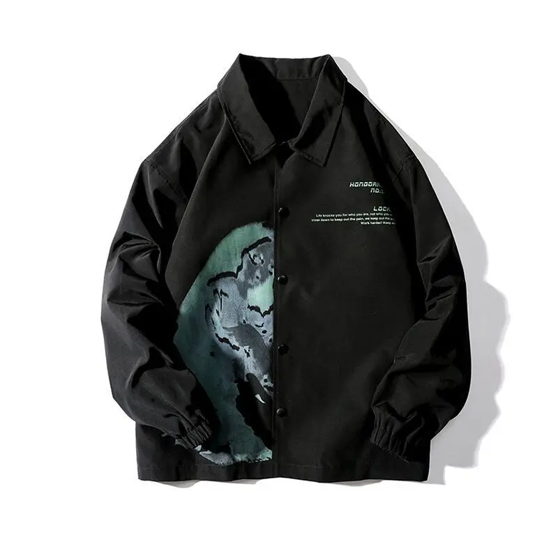 

Jackets Women Oversize Print Ins Trendy Couples Simple Harajuku Coats Spring Hip Hop All-match Daily Ulzzang BF Streetwear Loose