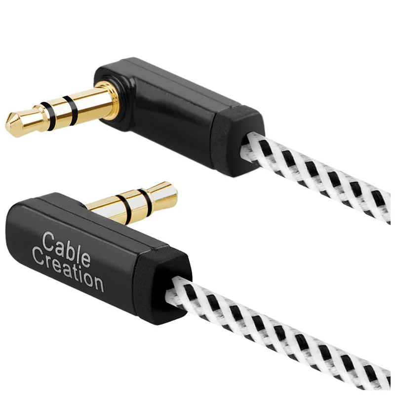 Аудиокабель с углом поворота двойной вспомогательный стереозвук со штекером 3 5
