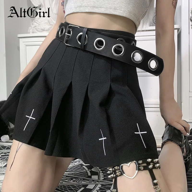 AltGirl темно в готическом стиле и поясом из искусственной кожи Harajuku/женские уличные