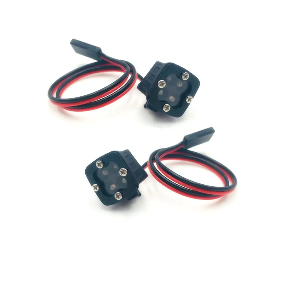 

KYX Racing 4 LED Light Square Lamp for 1/7 1/8 1/10 RC Car Accessories Axial SCX10 II Traxxas TRX4 TRX-4 7.2-12V