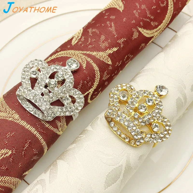 Joyathome 10 шт./лот корона золотая и серебряная ромбовидная Салфетка кольцо для