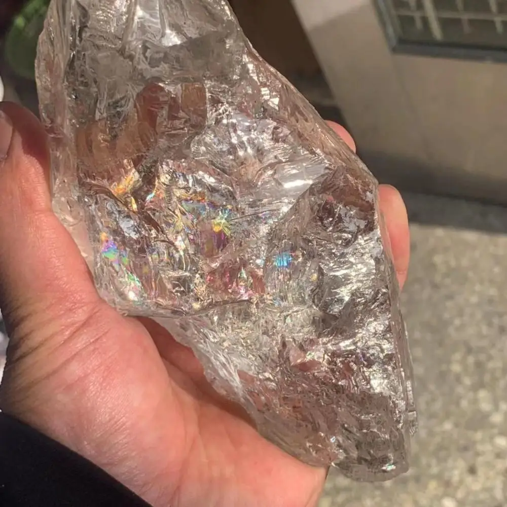 Радужные необработанные прозрачные кварцевые кристаллы грубые натуральные