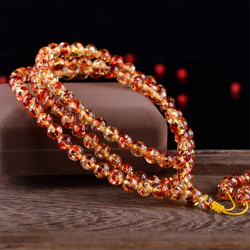 Цветочные жемчужины 108 бусины из Балтийского моря восковые ручные Струны для