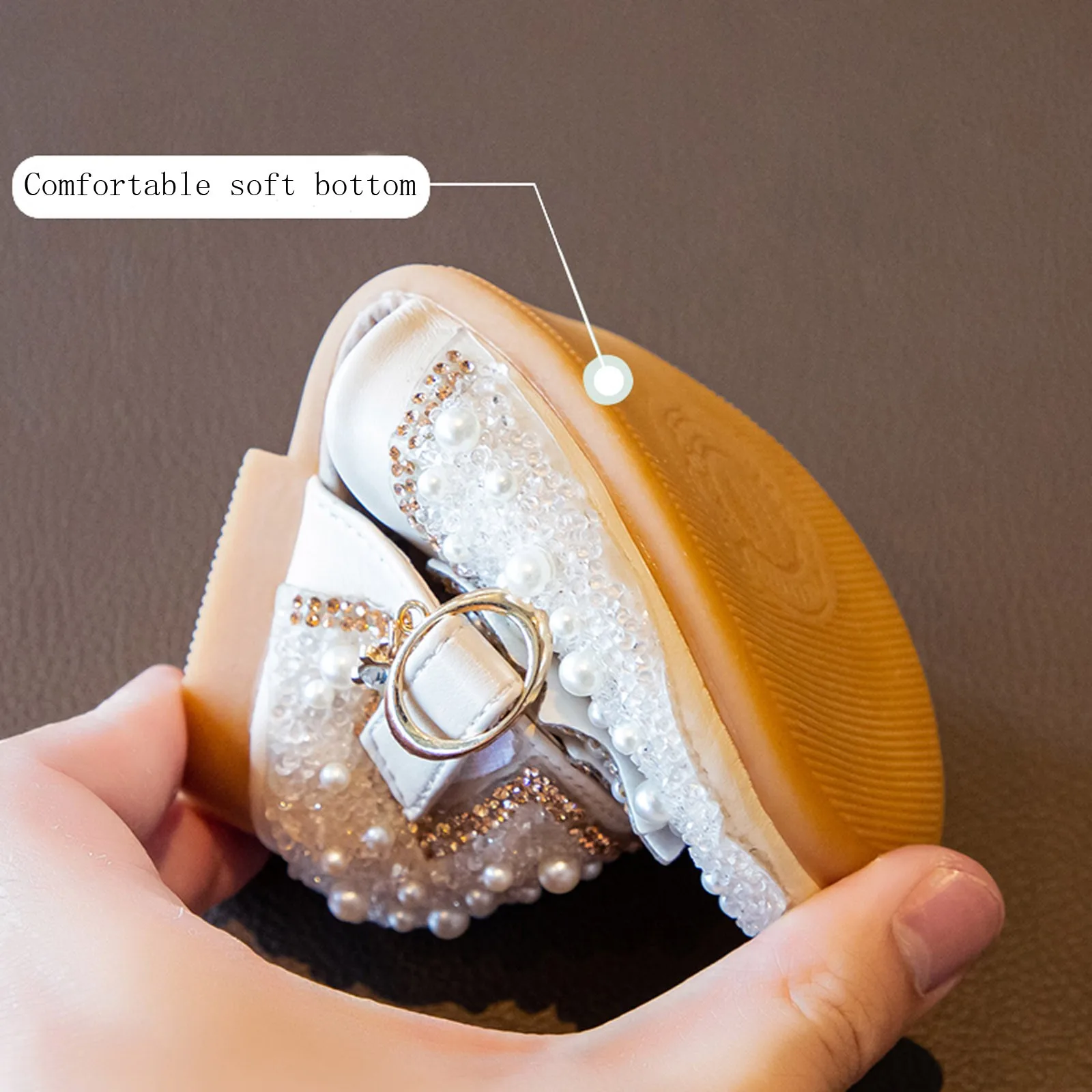 

2021 Girl Baby Sequins Rhinestone Sandals Autumn Little Girl Bownot Princess Sandals 1-11 Year Summer Flat Soft Toddlers Shoes