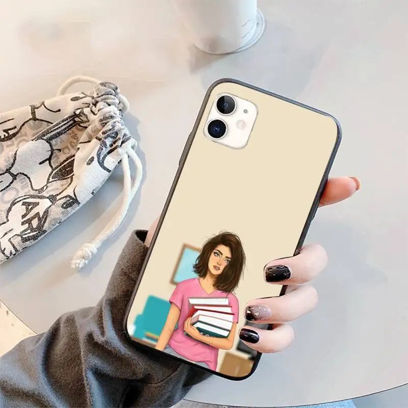 

love reading Books girls Phone Case for iPhone 11 12 mini pro XS MAX 8 7 6 6S Plus X 5S SE 2020 XR