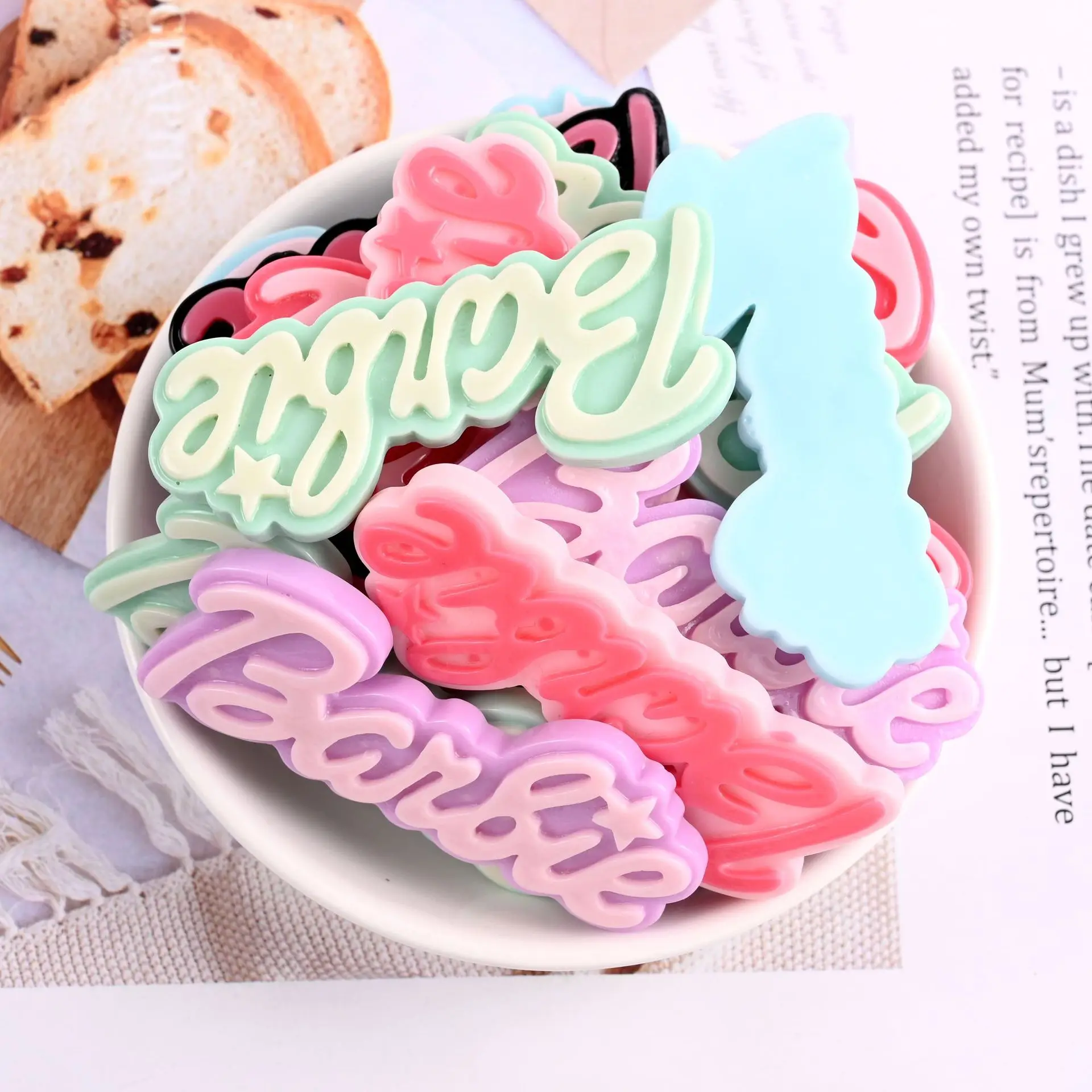 1015pcs cartoon letter resin ornament diy craft supplies phone shell patch arts decor girl hair accessories handmade materials free global shipping