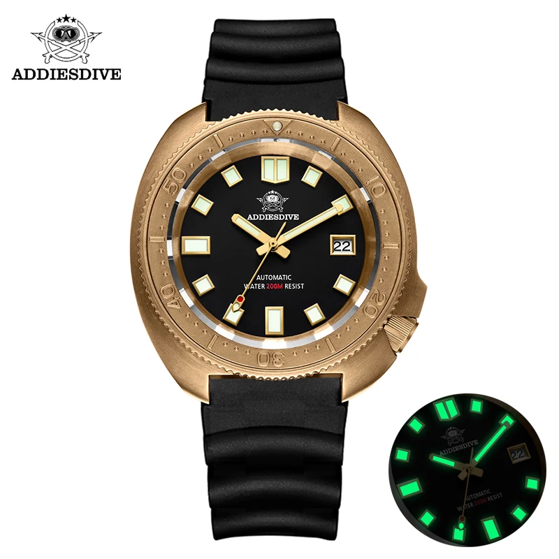 Новинка мужские часы ADDIESDIVE AD2104 в стиле ретро из бронзы автоматические