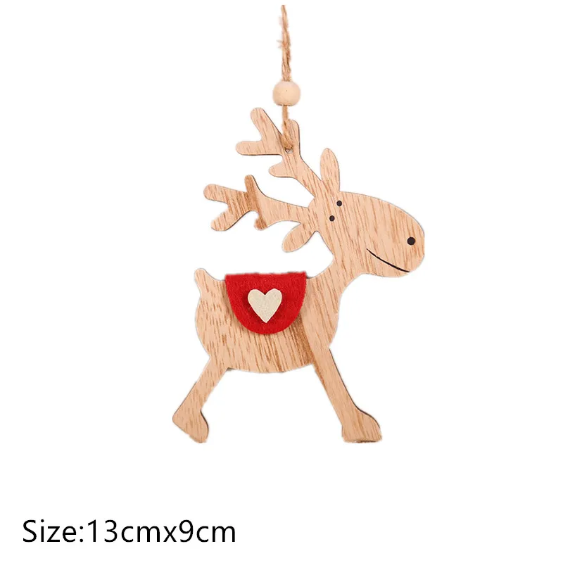 1pc-24-elk С Рождеством Noel деревянная подвеска рождественские украшения для елки для дома Navidad Natal новогодние украшения - Цвет: 1pc-24-elk