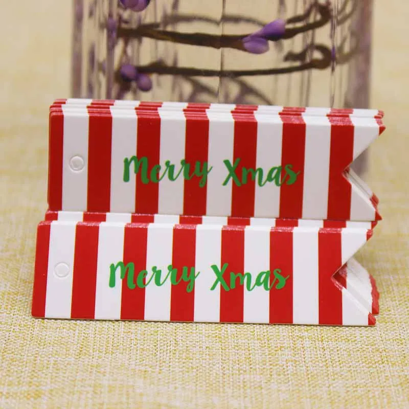 100pcs Paper Hang Tags Merry Xmas Label Christmas Decoration Gift Price Labels Holiday Party Supplies Packaging Decor | Дом и сад