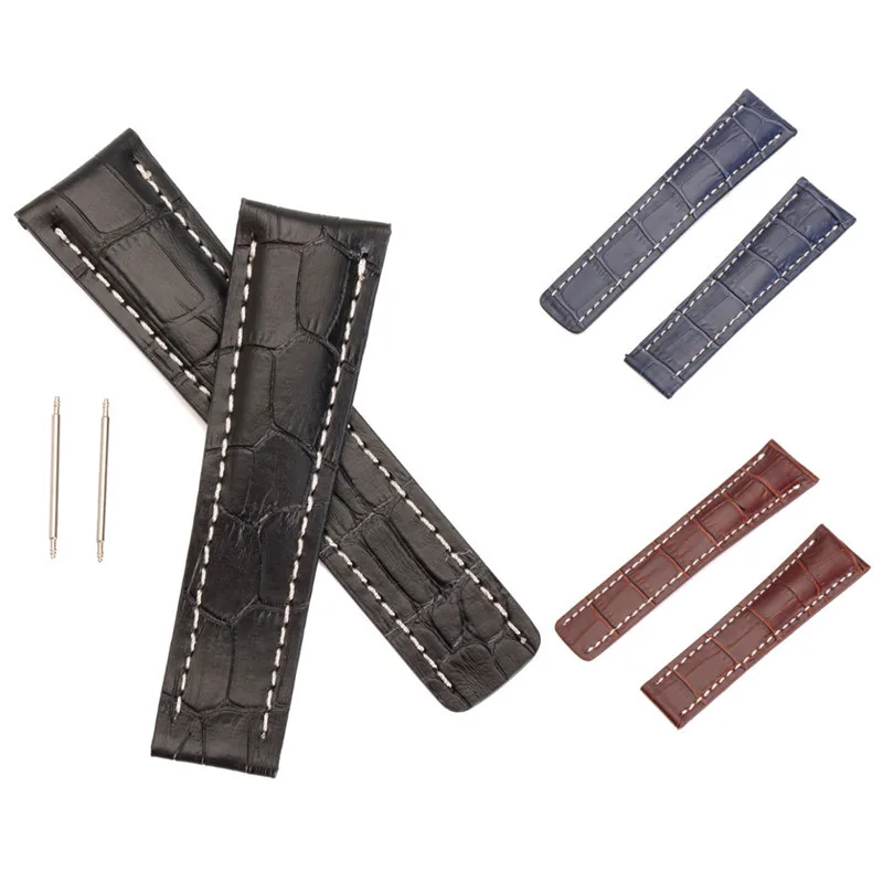Ремешок для часов из натуральной кожи 24 мм ремешок крокодиловой сменный наручных