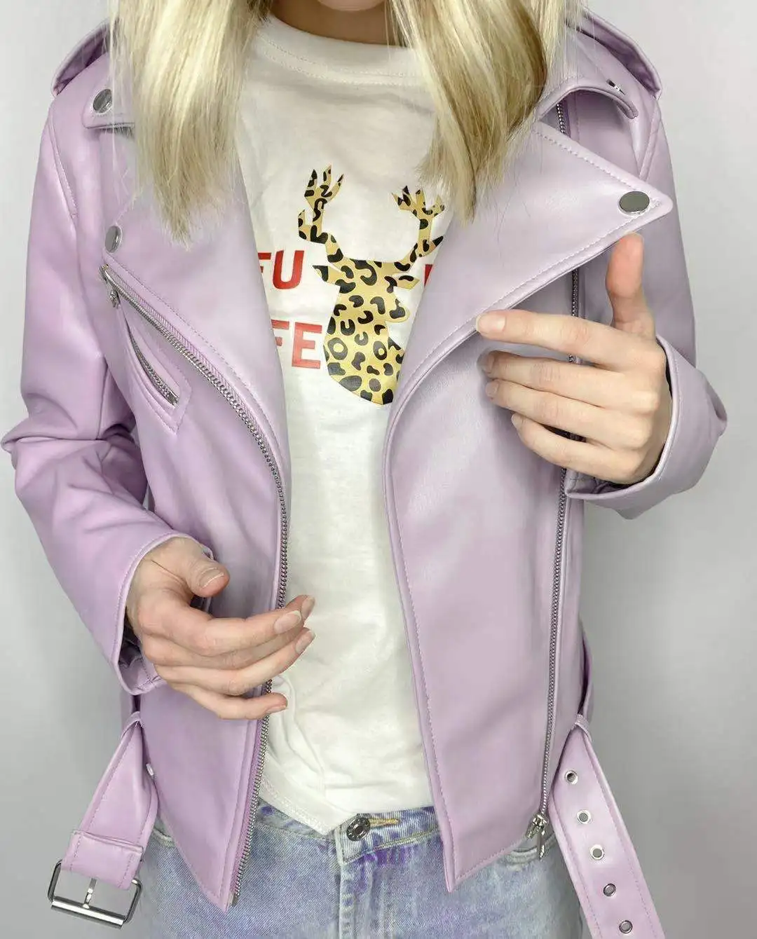 

Leather Jacket Women PU leather jacket eco leather brand Spring Summer 2020 casual style spring collection