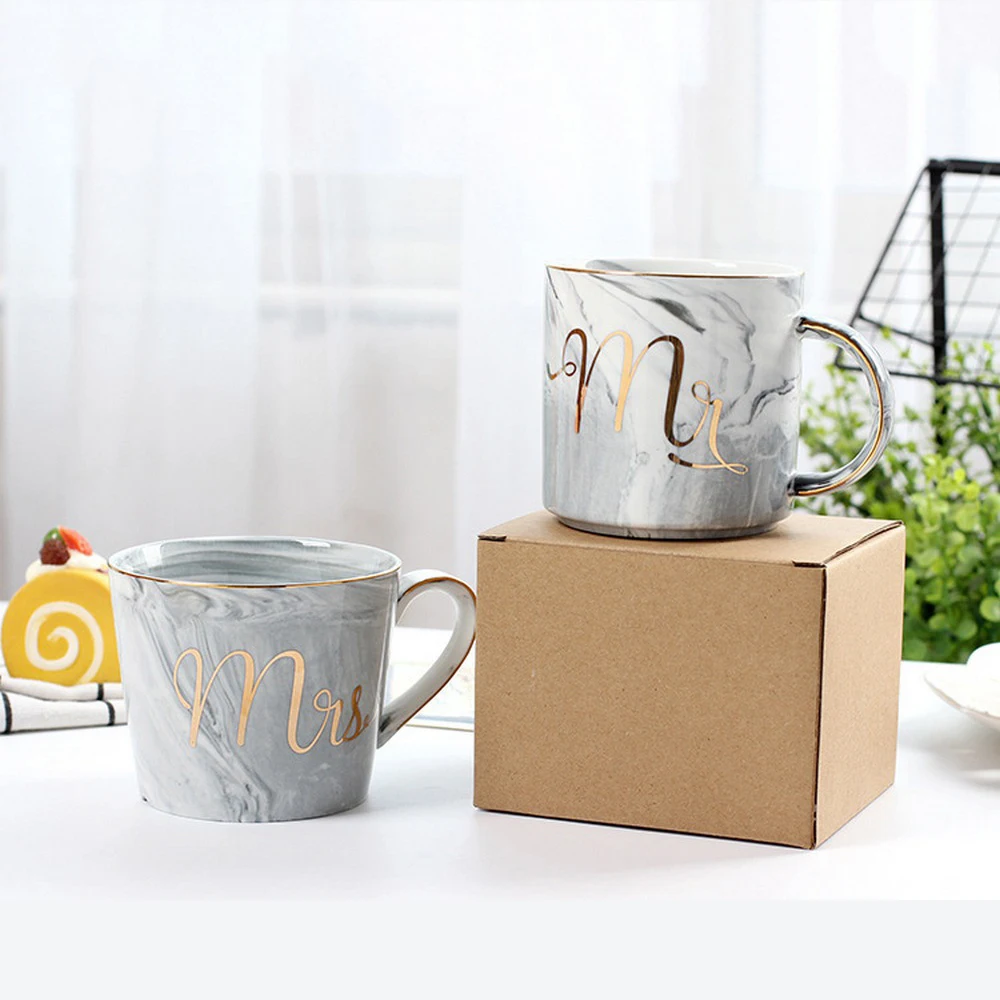 Мраморный узор кошка Золотая керамическая чашка благородный и элегантный кофе