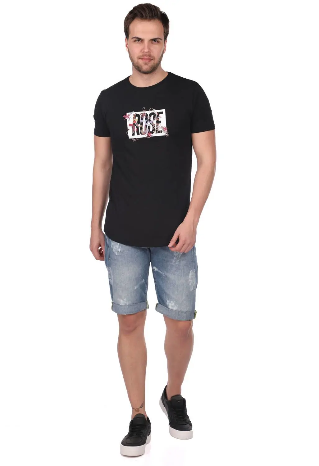 

Rose Yazl Erkek Bisiklet Yaka T-Shirt