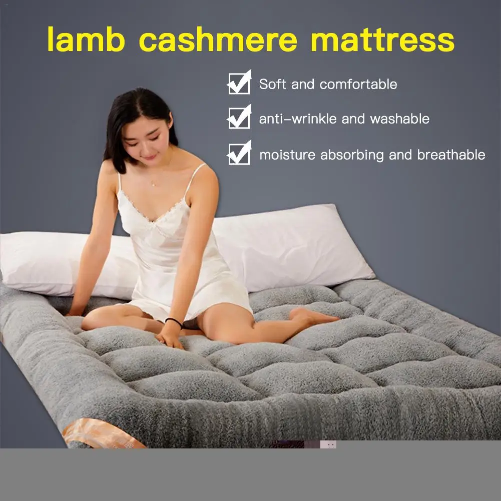 Мягкий кашемировый складной матрас татами из ягненка постельное белье для