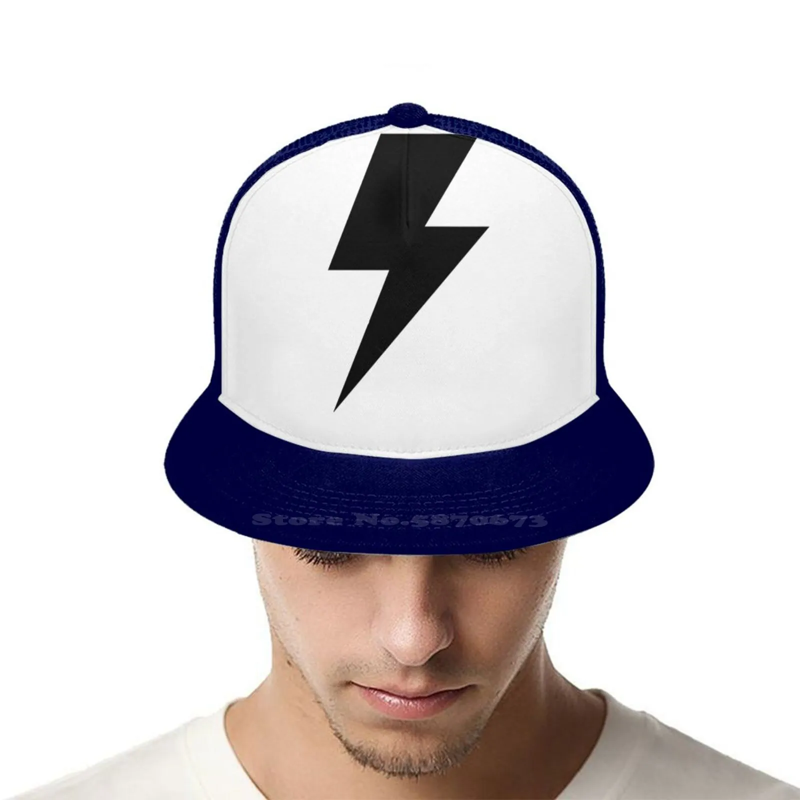 Молния болт (черный) рыболовный тракер Спортивная изогнутая сетчатая шляпа