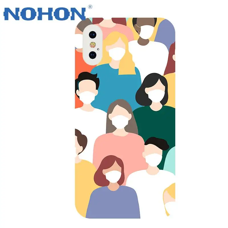 

Nohon Case for iPhone 8 7 6 6S Plus Square Edge Camera Protection Back Cover Phone Case for 12 Pro Max 11 X XS XR SE 2020