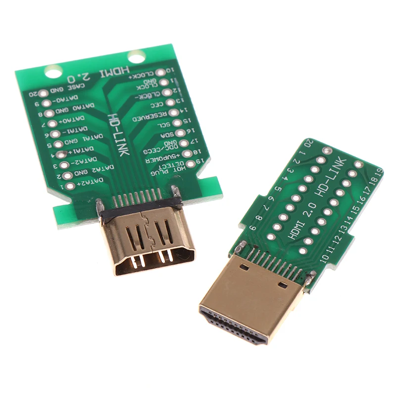 1 шт. сделай сам Стандартный HDMI сварной штекер гнездо 19-контактный кабельный