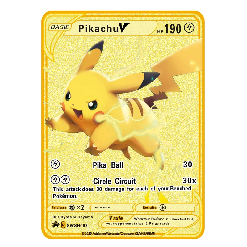 

NEW Style Pokemon Cards Pikachu Venusaur Greninja Golden Metal Vmax Card Collection Gift Kids Game Collection Cards Toys