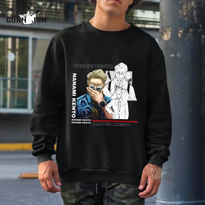 

Japan Anime Jujutsu Kaisen Gojo Satoru Hoodies Sweatshirt Casual Anime Pullovers Nanami Kento Tops Loose Long Sleeve Man Hoodies