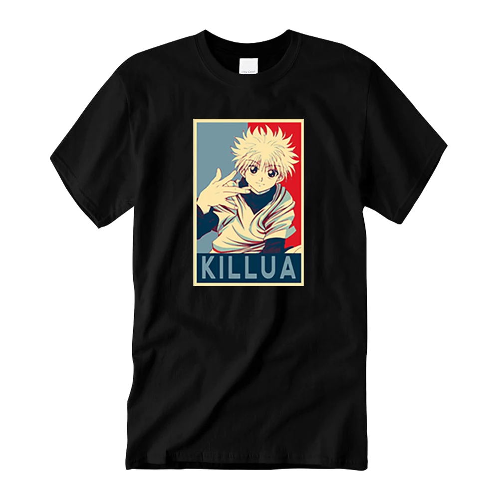 

HUNTER×HUNTER Killua Zoldyck Anime 2021 Summer Man Casual Tshirt Cotton O-Neck Tee Shirts Male Tops Tees Cotton Top Tees