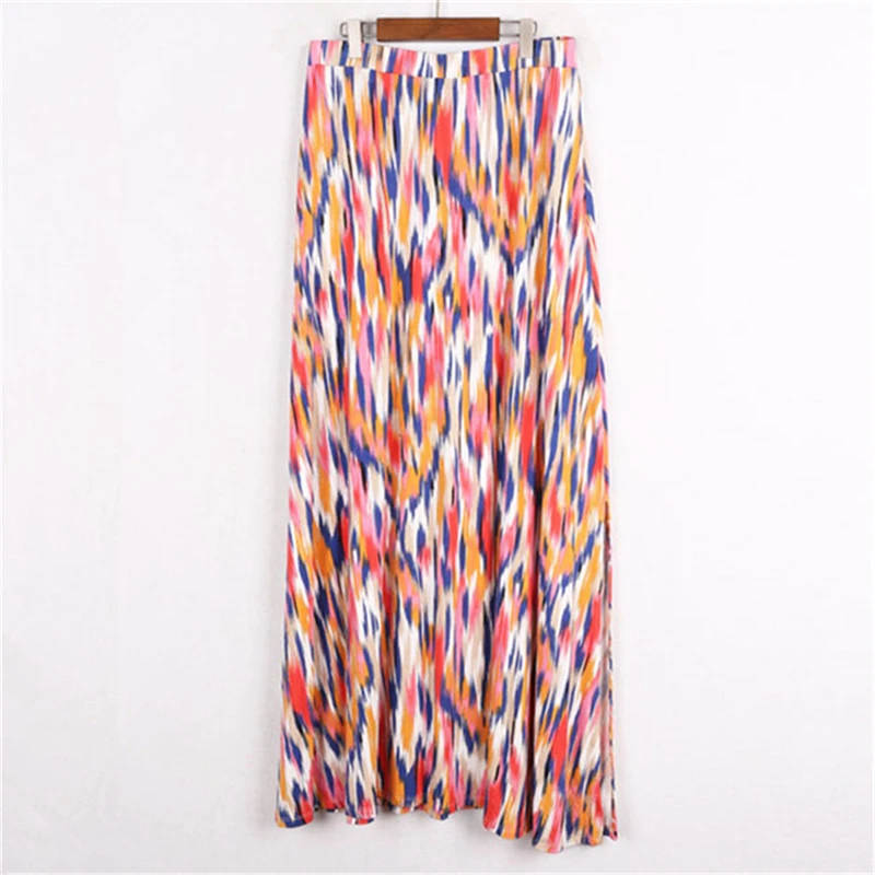 

Юбки размера плюс, женские длинные юбки-макси «вареный» в винтажном стиле; Модная Африканский принт летний свободный женская одежда ins