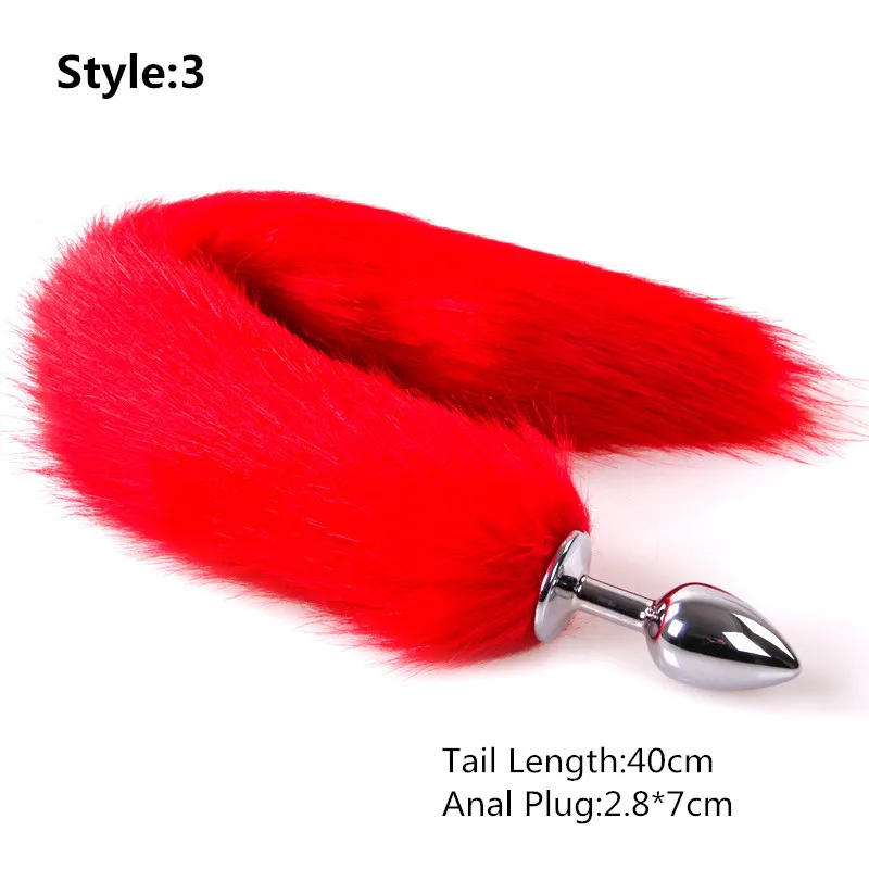 Erotic Real Soft Fox Fur Anal Butt Plug Tail Accessories With Stainless Steel Anus Plugs For Women Animal Cosplay Sex Games images - 6