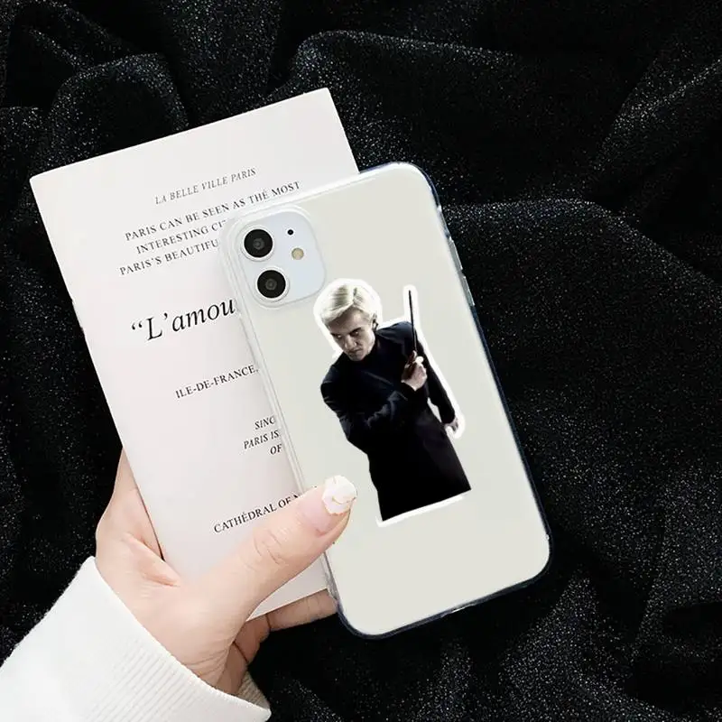 

Draco Malfoy article design Phone Case Transparent for iPhone 6 7 8 11 12 s mini pro X XS XR MAX Plus cover funda shell